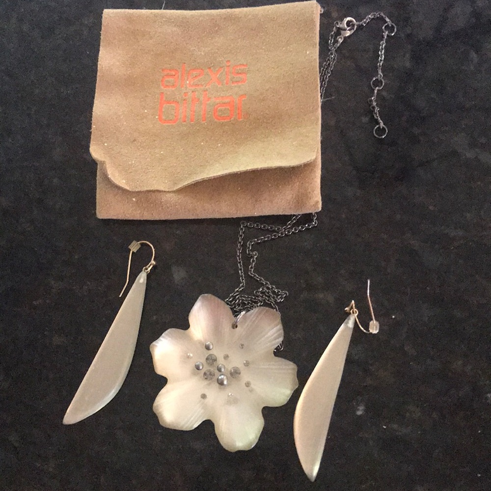 Alexis Bittar matching necklace and earring set